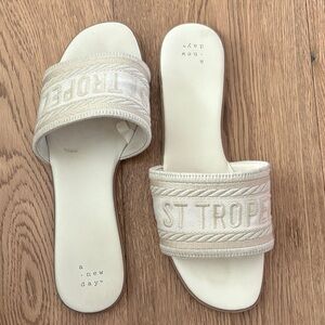 A New Day Women's Tan Slide Sandals